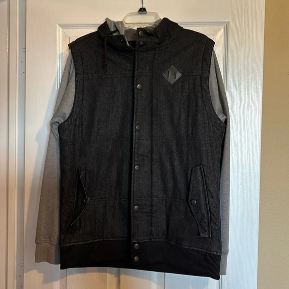Burton Snowboards Dryride mens black hoodie shacket size medium - Picture 1 of 8